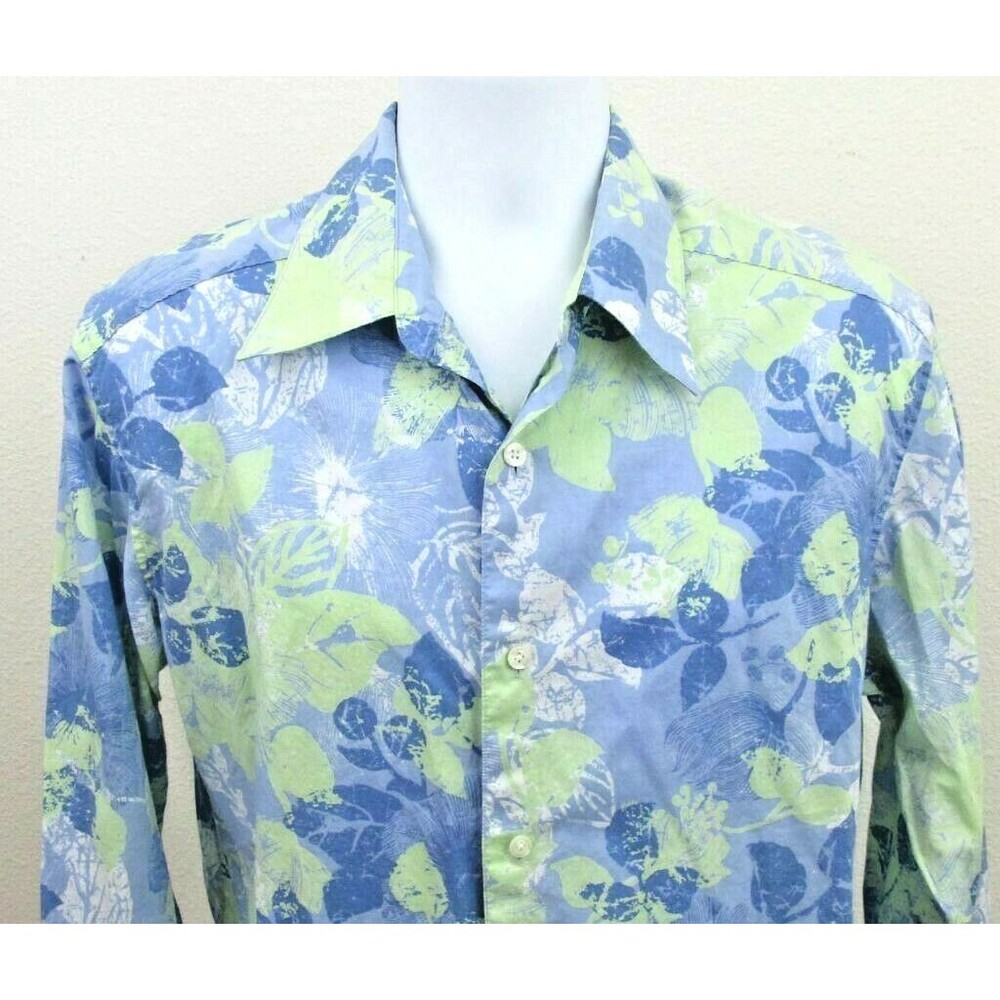 Claiborne Men's Shirt Size L Leaf Print L/S Awesome print and colors botanical